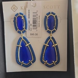 Kendra Scott Cobalt and Gold Statement Earrings